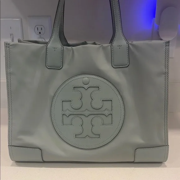 Tory Burch Seafoam Green Tote Bag with Iconic Logo - Picture 1 of 4